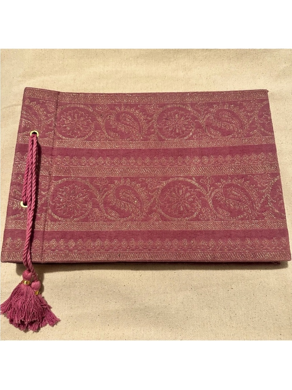 Vintage | Scrapbook | Indian Cloth Scrapbook with Tassels